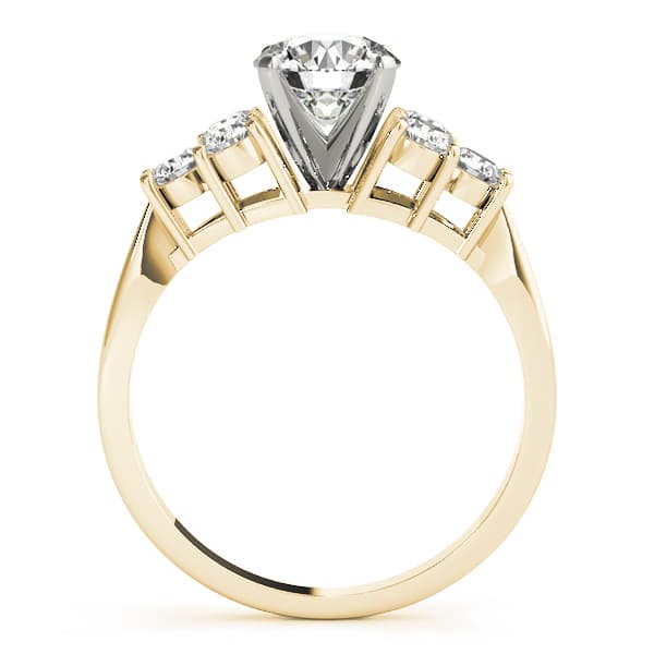 Cluster Side Peg Head Engagement Ring, style 50154, Side view in yellow gold