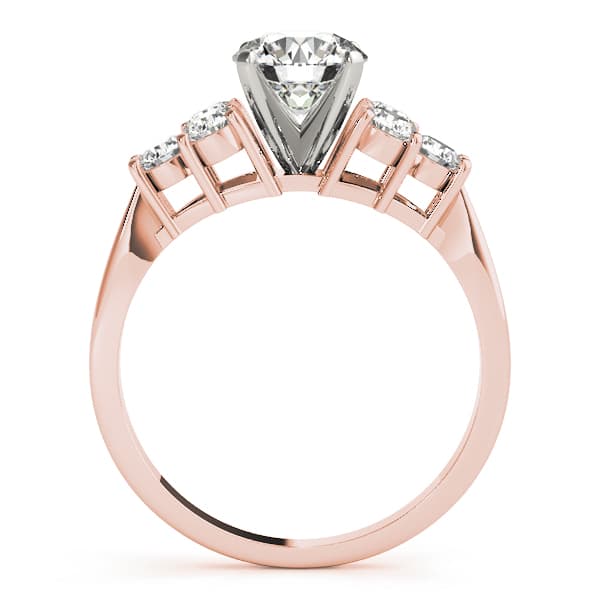 Cluster Side Peg Head Engagement Ring, style 50154, Side view in rose gold