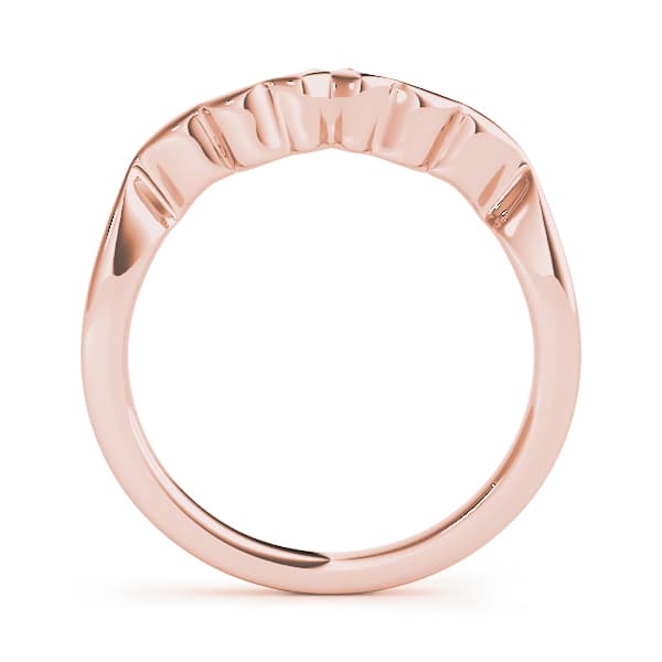 Gold Wedding Band, Side view in rose gold