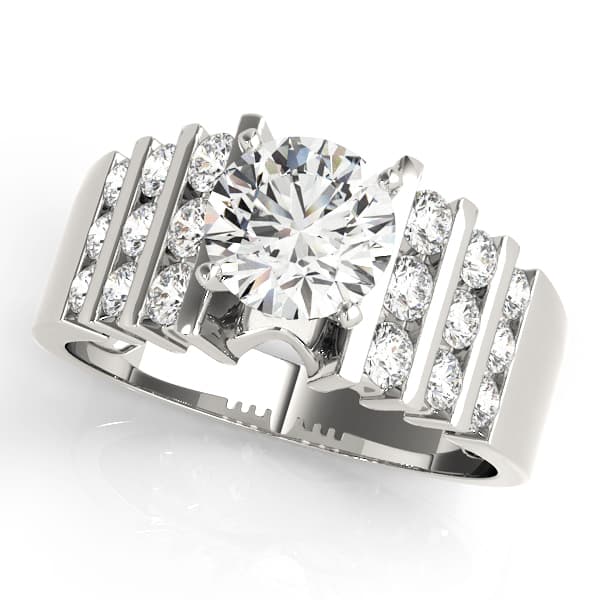 Multirow Channel Set Peg Head Engagement Ring — style 50175 in 10k White Gold