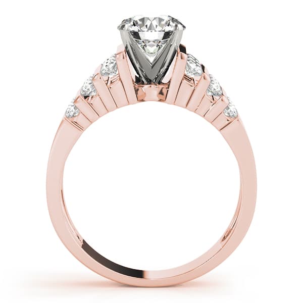 Multi-Row Channel Set Peg Head Engagement Ring, style 50175, Side view in rose gold