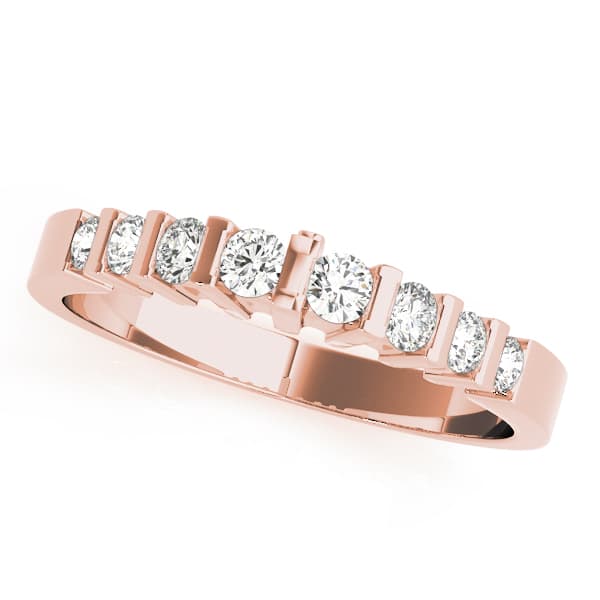 Bar Set Wedding Ring (1/4 ct. tw.), Front view in rose gold