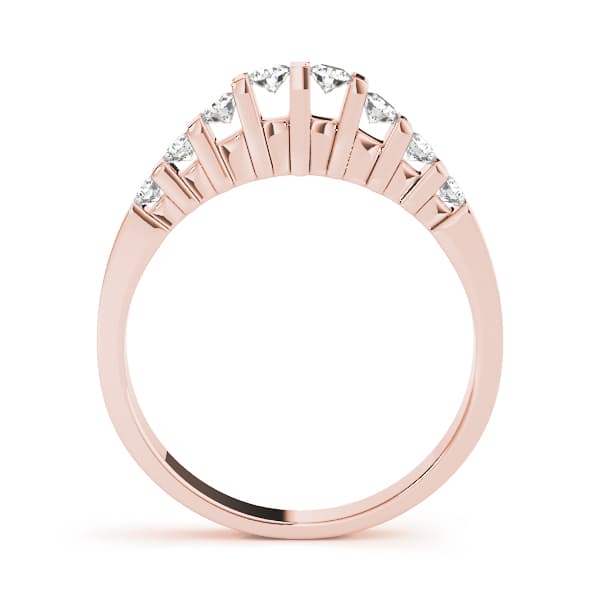 Bar Set Wedding Ring (1/4 ct. tw.), Side view in rose gold