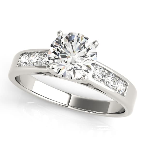 Single Row Channel Set Peg Head Engagement Ring — style 50180 in 10k White Gold
