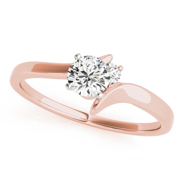 Bypass Peg Head Engagement Ring, style 50192, Front view in rose gold