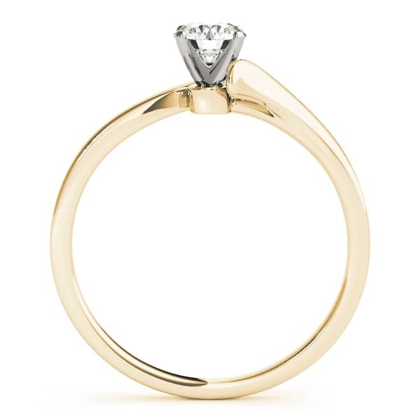 Bypass Peg Head Engagement Ring, style 50192, Side view in yellow gold