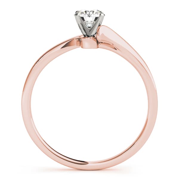 Bypass Peg Head Engagement Ring, style 50192, Side view in rose gold