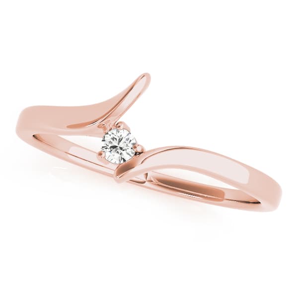 Curved Wedding Band (0.05 ct. tw.), Front view in rose gold