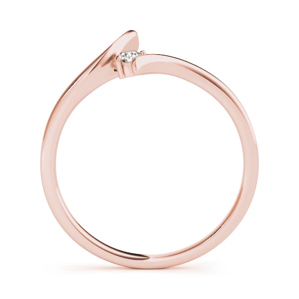 Curved Wedding Band (0.05 ct. tw.), Side view in rose gold
