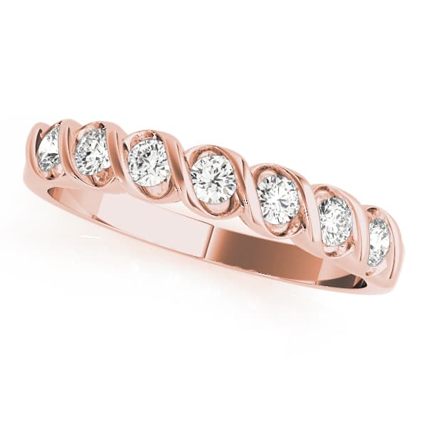 Single Row S Band Wedding Band (0.28 ct. tw.), Front view in rose gold