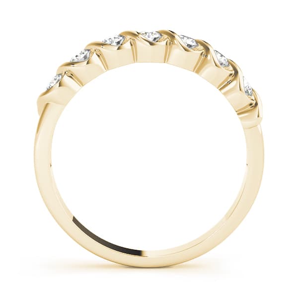 Single Row S Band Wedding Band (0.28 ct. tw.), Side view in yellow gold