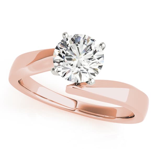 Solitaire Peg Head Engagement Ring, style 50205, Front view in rose gold