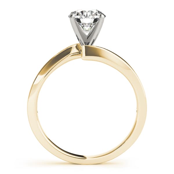 Solitaire Peg Head Engagement Ring, style 50205, Side view in yellow gold
