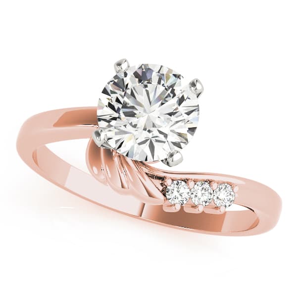 Bypass Peg Head Engagement Ring in Rose gold