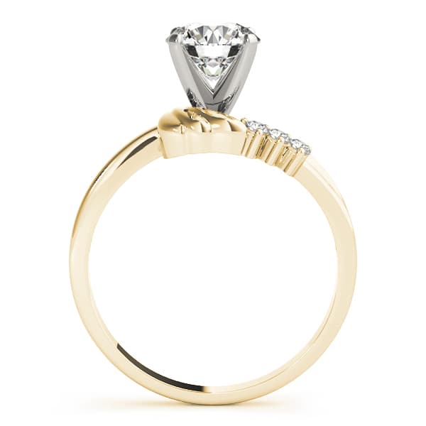 Bypass Peg Head Engagement Ring, style 50214, Side view in yellow gold