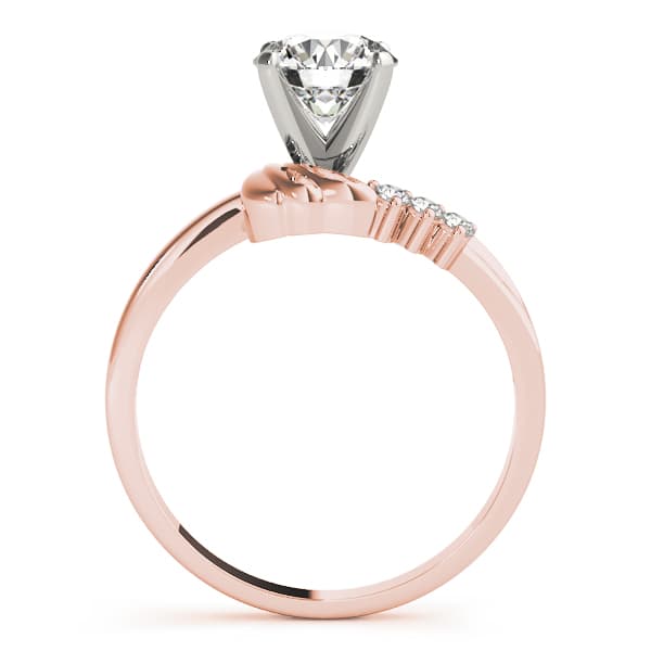 Bypass Peg Head Engagement Ring, style 50214, Side view in rose gold