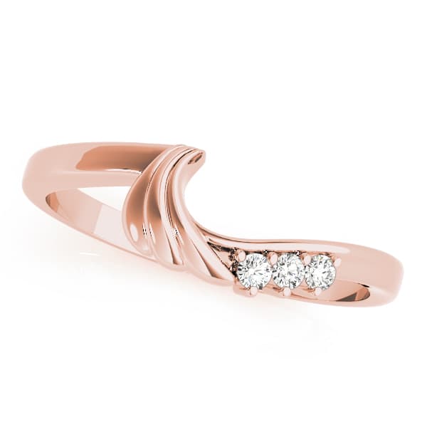 Curved Wedding Band (0.03 ct. tw.), Front view in rose gold