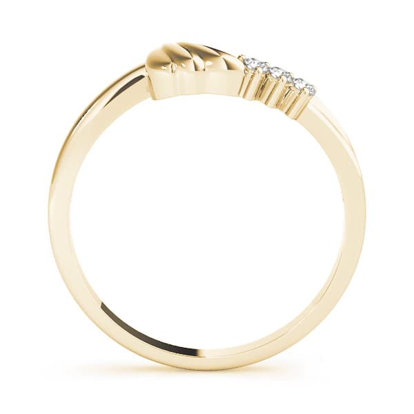Curved Wedding Band (0.03 ct. tw.), Side view in yellow gold