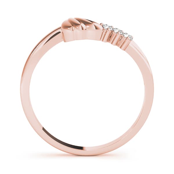 Curved Wedding Band (0.03 ct. tw.), Side view in rose gold