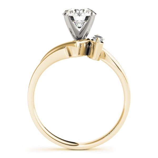 Bypass Peg Head Engagement Ring, style 50221, Side view in yellow gold
