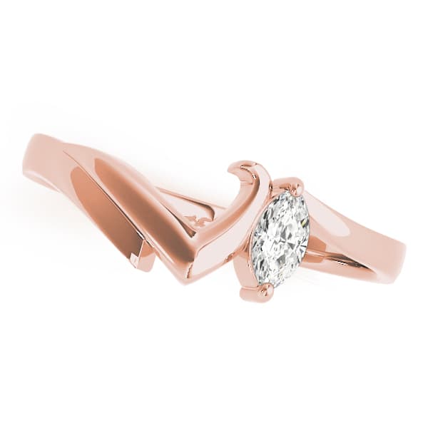 Curved Wedding Band (0.05 ct. tw.), Front view in rose gold