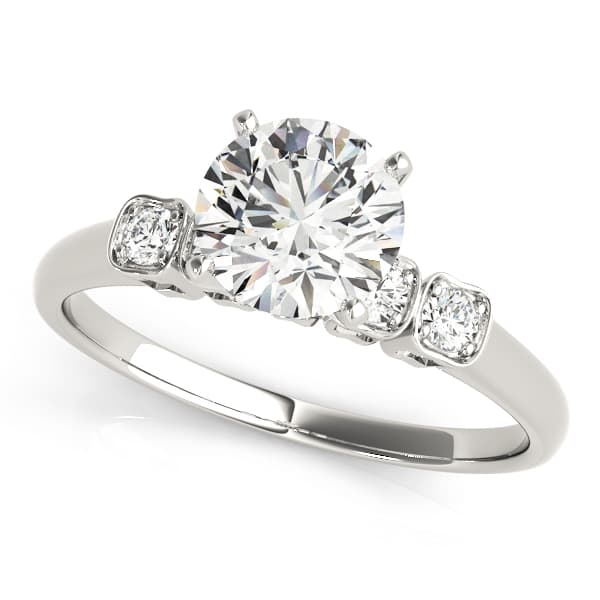 Single Row Prong Set Peg Head Setting — style 50222 in 10k White Gold