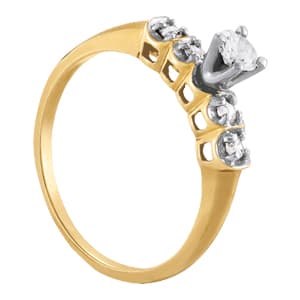 Single Row Prong Set Peg Head Setting, style 50222, Top view in white gold or platinum
