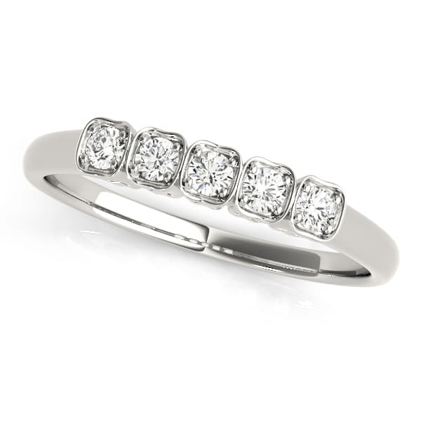 Single Row Prong Set Wedding Band — View 1
