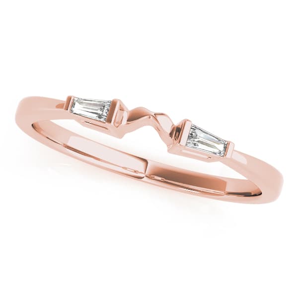 Fancy Shape Baguette Wedding Band (1/8 ct. tw.), Front view in rose gold