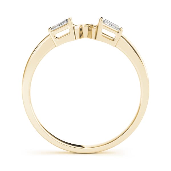 Fancy Shape Baguette Wedding Band (1/8 ct. tw.), Side view in yellow gold