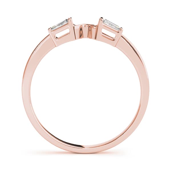 Fancy Shape Baguette Wedding Band (1/8 ct. tw.), Side view in rose gold