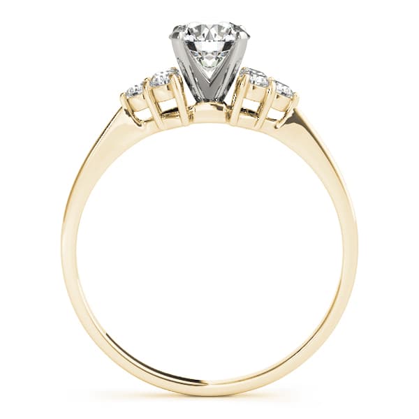 Cluster Side Peg Head Engagement Ring, style 50240, Side view in yellow gold