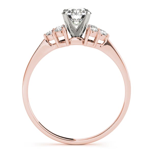 Cluster Side Peg Head Engagement Ring, style 50240, Side view in rose gold