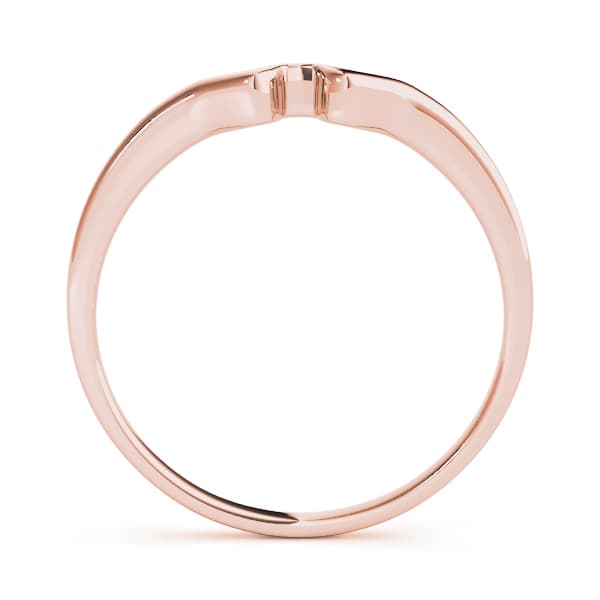 Gold Curved Wedding Bands, Side view in rose gold