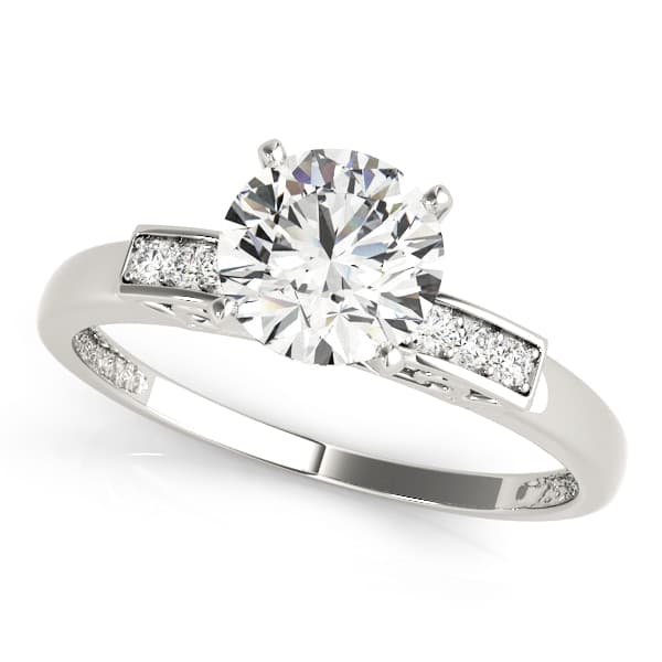 Single Row Peg Head Engagement Ring — style 50251 in 10k White Gold