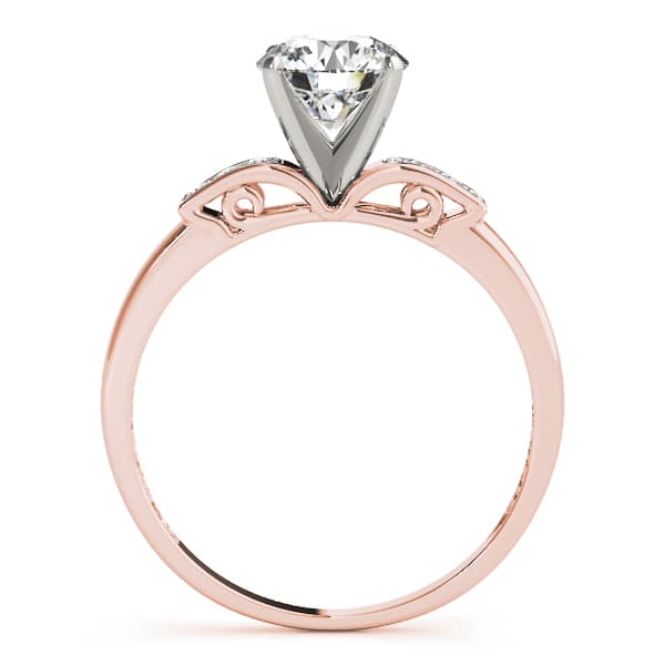 Single Row Peg Head Engagement Ring, style 50251, Side view in rose gold