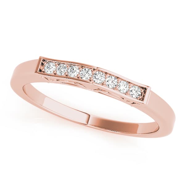 Channel Set Wedding Band (0.08 ct. tw.), Front view in rose gold