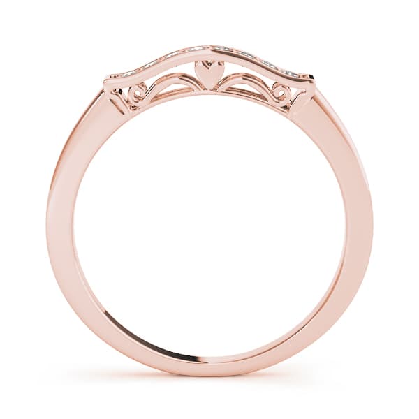 Channel Set Wedding Band (0.08 ct. tw.), Side view in rose gold