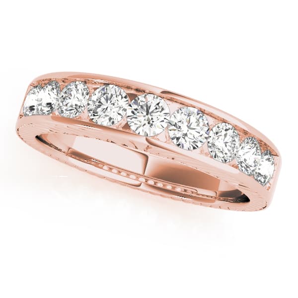 Channel Set Wedding Band (0.94 ct. tw.), Front view in rose gold