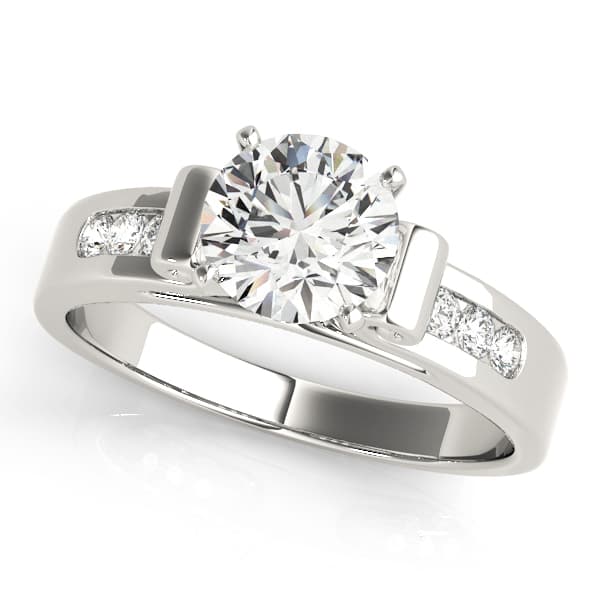 Single Row Channel Set Peg Head Engagement Ring — style 50257 in 10k White Gold