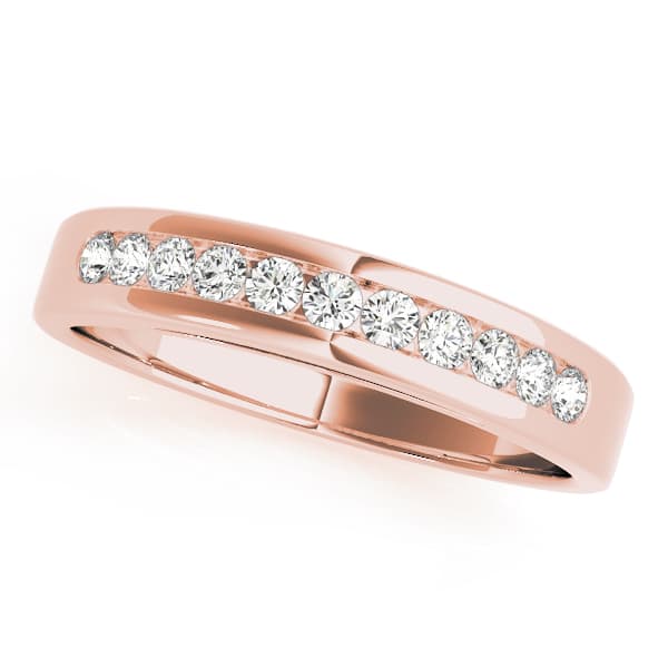 Channel Set Wedding Band (0.22 ct. tw.), Front view in rose gold