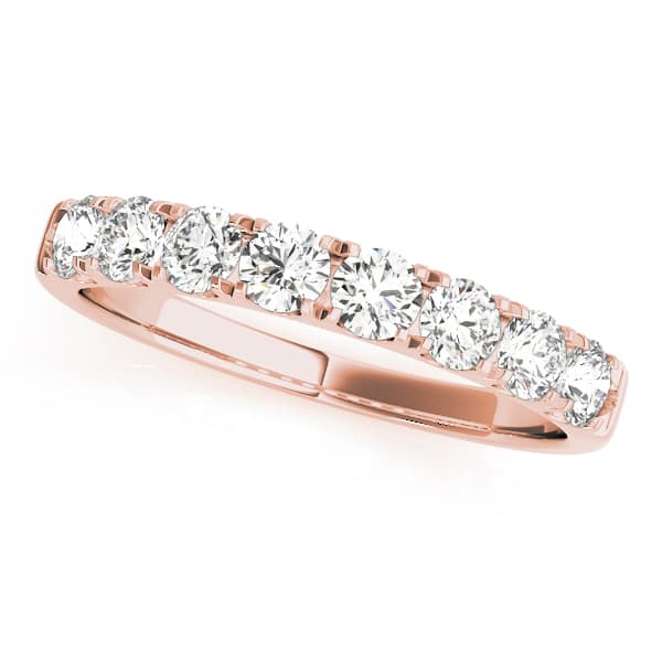Split Prong Wedding Band (0.72 ct. tw.), Front view in rose gold