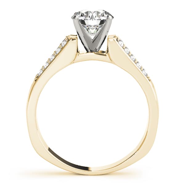 Split Shank Peg Head Engagement Ring, style 50262, Side view in yellow gold