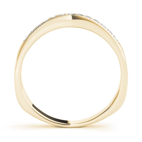 Curved Wedding Band (1/4 ct. tw.), Side view in yellow gold