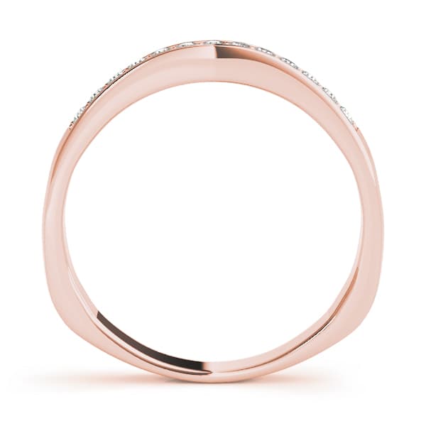 Curved Wedding Band (1/4 ct. tw.), Side view in rose gold