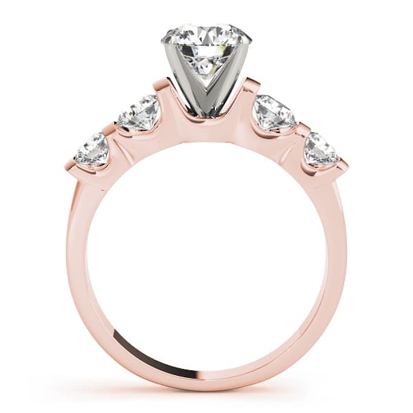 Single Row Bar Set Peg Head Engagement Ring, style 50267, Side view in rose gold