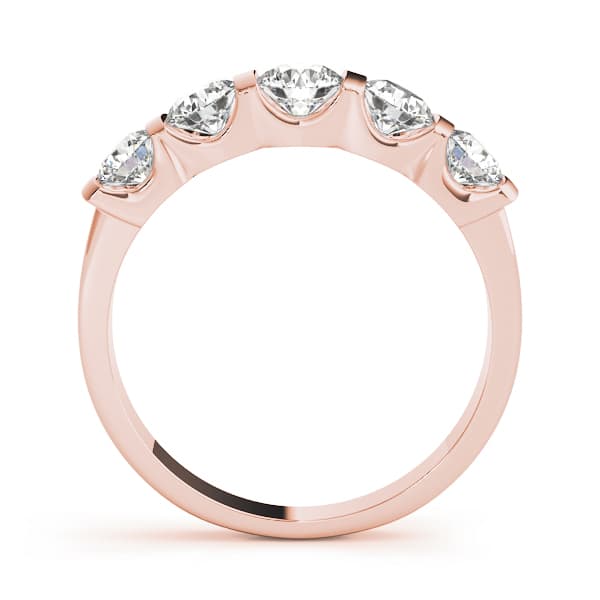 5-Stone Bar Set Wedding Band (0.99 ct. tw.), Side view in rose gold