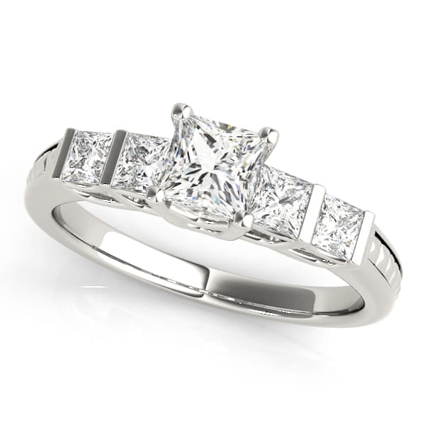 Channel Set Princess Cut Engagement Ring — style 50268 in 10k White Gold