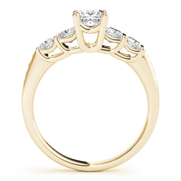Channel Set Princess Cut Engagement Ring, style 50268, Side view in yellow gold