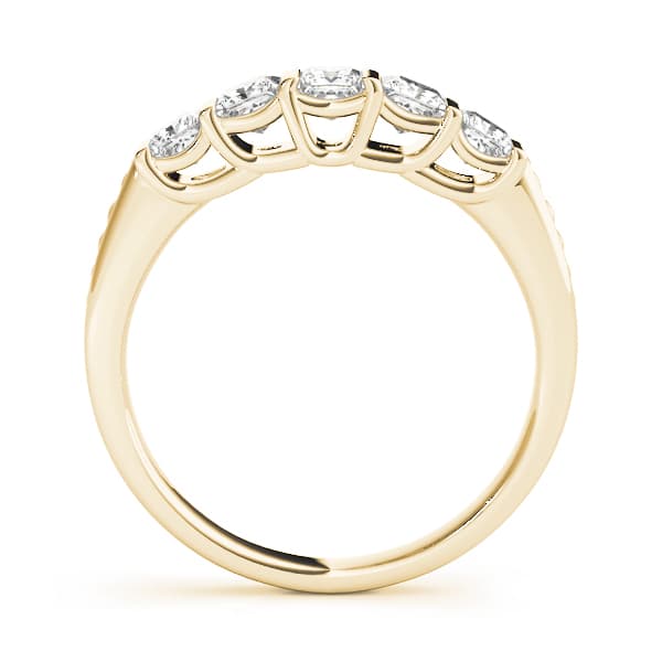 Fancy Shape Princess Wedding Band (0.73 ct. tw.), Side view in yellow gold